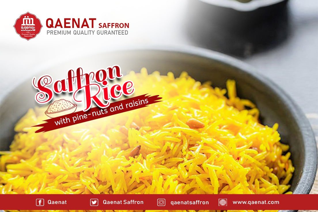 Saffron rice with pine-nuts and raisins